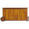 57 Gallon Outdoor Wood Storage Container with 2 Wheels, 2 in 1 Mutifunctional Garden Storage Bench Pool Deck Box, Indoor Outdoor Yard Patio Seat Conta