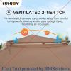 11x11 ft. Pop-Up Instant Gazebo, Outdoor Portable Steel 2-Tier Top Canopy/Tent with Netting and Carry Bag, Patio Umbrellas Tents