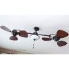 Harbor Breeze Twin Breeze Ii 74-in Oil-rubbed Bronze Outdoor Downrod Ceiling Fan