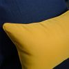 11.81" x 21.65" x 6.1" Set of 2 Bright Yellow Lumbar Pillows, Polyester Fabric