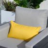 11.81" x 21.65" x 6.1" Set of 2 Bright Yellow Lumbar Pillows, Polyester Fabric