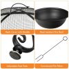 35.5 inch Patio Fire Pit Dining Table With Cooking BBQ Grate
