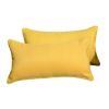 11.81" x 21.65" x 6.1" Set of 2 Bright Yellow Lumbar Pillows, Polyester Fabric