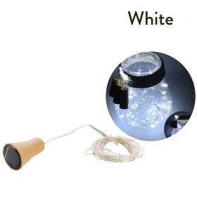 1pc 10/20 LED Solar Wine Bottle Cork Shaped String Lights; Garland Wire Fairy String Light; 3.3/6.6ft; Outdoor Party Decoration (Color: white light, size: 1M 10 Lamp Beads)