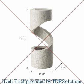 Outdoor Water Fountain with LED Light, Curved Waterfall Fountain with Stone Planter, Patio Water Fountain Garden Waterfall (Color: Size 31.25 H)