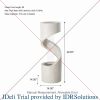 Outdoor Water Fountain with LED Light, Curved Waterfall Fountain with Stone Planter, Patio Water Fountain Garden Waterfall