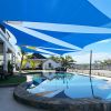 Artpuch Custom Size Sky Blue Sun Shade Sail Triangle Canopy 185 GSM Durable Fabric UV Block Awning for Outdoor Patio Garden Backyard