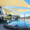 Artpuch Custom Size Beige Sun Shade Sail Triangle Canopy 185 GSM Durable Fabric UV Block Awning for Outdoor Patio Garden Backyard