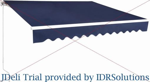 Outdoor Canopy Feet Manual Retractable Patio Door Window Gazebos 13x8 Sunshade Shelter Gazebos (Color: Dark Blue)