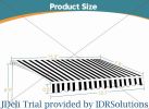 Outdoor Canopy Feet Manual Retractable Patio Door Window Gazebos 13x8 Sunshade Shelter Gazebos