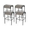 Outdoor Patio Metal Bar Stools with Curved Fabric Seat