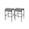 Outdoor Patio Metal Bar Stools with Curved Fabric Seat