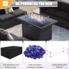 Outdoor Sectional 8 Piece Patio Furniture Set with 44-Inch Propane Gas Fireplace Table Outdoor Wicker Rattan Sofa