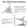 Artpuch Custom Size Sky Blue Sun Shade Sail Triangle Canopy 185 GSM Durable Fabric UV Block Awning for Outdoor Patio Garden Backyard
