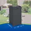 Suncast Trash Hideaway 33 Gallon Rectangular Garbage Trash Can Bin with Secure Latching Lid and Solid Bottom Panel for Outdoor