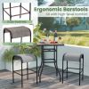 Outdoor Patio Metal Bar Stools with Curved Fabric Seat