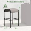 Outdoor Patio Metal Bar Stools with Curved Fabric Seat
