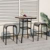 Outdoor Patio Metal Bar Stools with Curved Fabric Seat