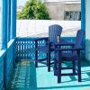 Patio Bar Stools Adirondack Arm Chairs Set of 2, All Weather Outdoor Furniture Wood-Like HDPE Deck Backyard Garden Dining Chairs, Beach Balcony Chair