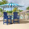 Patio Bar Stools Adirondack Arm Chairs Set of 2, All Weather Outdoor Furniture Wood-Like HDPE Deck Backyard Garden Dining Chairs, Beach Balcony Chair