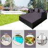 Spacious Outdoor Rattan Daybed with Upholstered Cushion