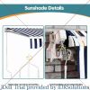 Outdoor Canopy Feet Manual Retractable Patio Door Window Gazebos 13x8 Sunshade Shelter Gazebos