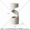 Outdoor Water Fountain with LED Light, Curved Waterfall Fountain with Stone Planter, Patio Water Fountain Garden Waterfall