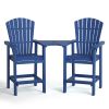 Patio Bar Stools Adirondack Arm Chairs Set of 2, All Weather Outdoor Furniture Wood-Like HDPE Deck Backyard Garden Dining Chairs, Beach Balcony Chair
