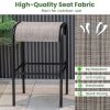 Outdoor Patio Metal Bar Stools with Curved Fabric Seat