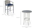3-Piece Patio Bar Table Set, Outdoor Wicker Bar Height Bistro Furniture for Backyard, Poolside, Balcony w/Barstools, Cushions