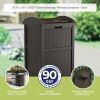 Suncast Trash Hideaway 33 Gallon Rectangular Garbage Trash Can Bin with Secure Latching Lid and Solid Bottom Panel for Outdoor