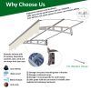 DA5934W Premium Door Window Awning Canopy Virtually Solid 3.5mm/0.137" Thick Polycarbonate Sheet and Aluminum Alloy in 59"Wx34"D with Fabric Valance F