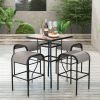 Outdoor Patio Metal Bar Stools with Curved Fabric Seat