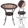 Outdoor Patio Rattan Bar Table Square Glass Top Table