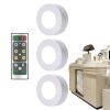 LED Puck Lights Battery Operated Wireless Kitchen Lighting With Remote Control Touch Wireless Dimmable Closet Lights 3PCS Push