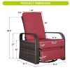 Outdoor Patio Rattan Wicker Swivel Recliner Chair;  Adjustable Reclining Chair 360¬∞ Rotating with Water Resistant Cushions